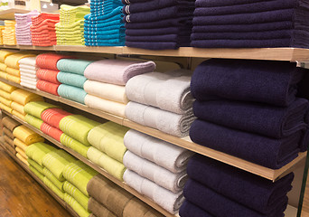 Image showing towels on shelves