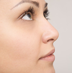 Image showing side view of beautiful woman