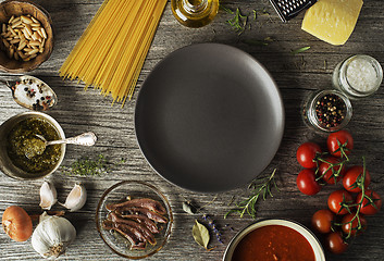 Image showing Pasta with ingredients