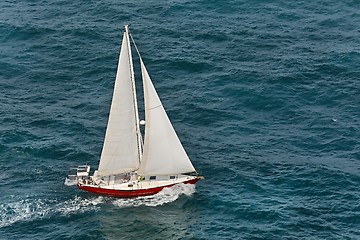 Image showing Sailing boat journey