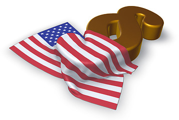 Image showing usa flag and paragraph symbol - 3d illustration