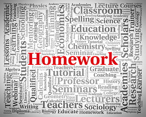 Image showing Homework Word Means Learning Education And Task