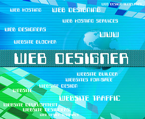 Image showing Web Designer Indicates Net Words And Www