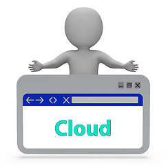 Image showing Cloud Webpage Represents Archive Browsing And Internet 3d Render