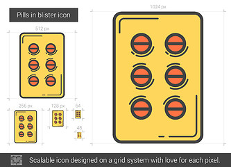 Image showing Pills in blister line icon.