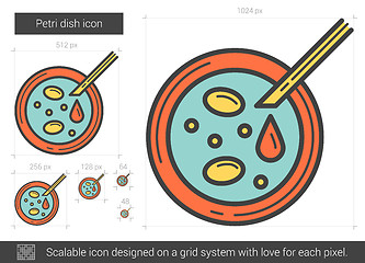 Image showing Petri dish line icon.