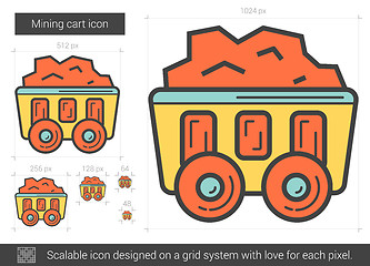 Image showing Mining cart line icon.