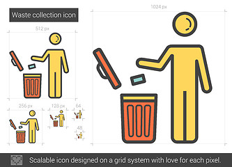 Image showing Waste collection line icon.