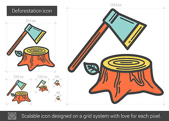 Image showing Deforestation line icon.