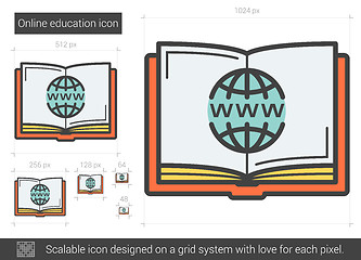 Image showing Online education line icon