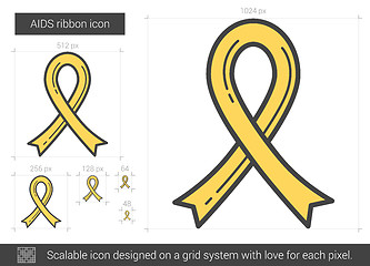 Image showing AIDS ribbon line icon.