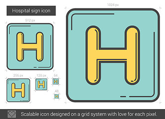 Image showing Hospital sign line icon.