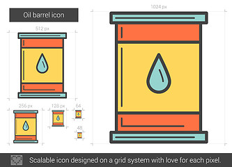 Image showing Oil barrel line icon.