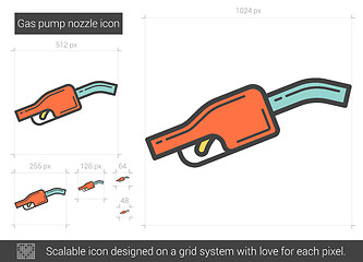 Image showing Gas pump nozzle line icon.