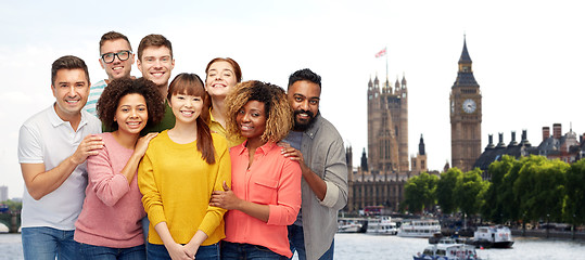 Image showing international group of happy smiling people