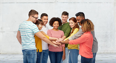 Image showing international group of happy people holding hands