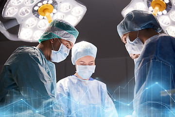 Image showing group of surgeons in operating room at hospital