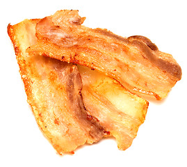 Image showing grilled bacon on white