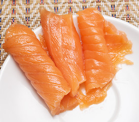 Image showing sliced red fish