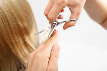 Image showing Hairdresser The woman at the hairdresser