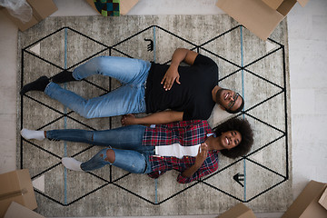 Image showing Top view of attractive young African American couple