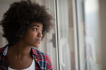 Image showing portrait of a young beautiful black woman