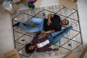 Image showing Top view of attractive young African American couple