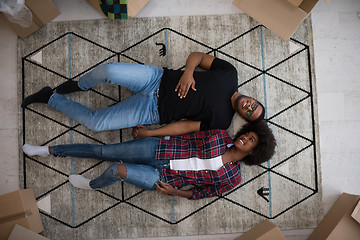 Image showing Top view of attractive young African American couple