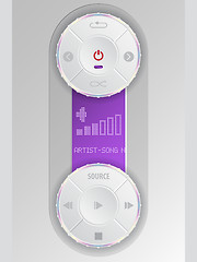 Image showing Compact audio control panel with purple lcd