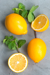 Image showing lemon with mint