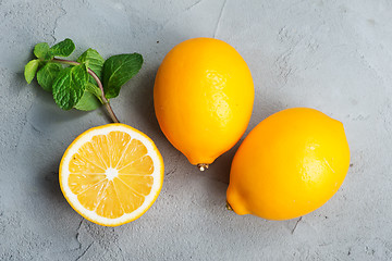 Image showing lemon with mint