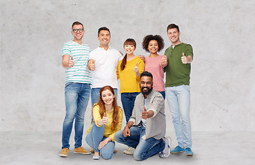 Image showing international group of people showing thumbs up