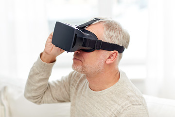 Image showing old man in virtual reality headset or 3d glasses