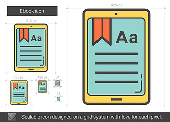 Image showing Ebook line icon.