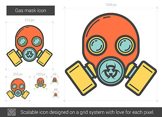 Image showing Gas mask line icon.