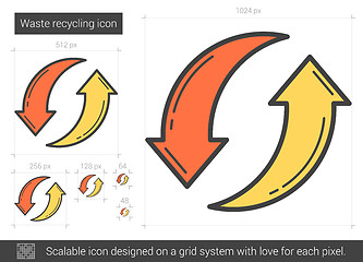 Image showing Waste recycling line icon.