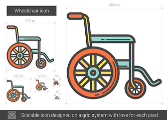 Image showing Wheelchair line icon.