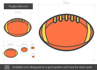 Image showing Rugby ball line icon.