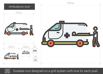 Image showing Ambulance line icon.