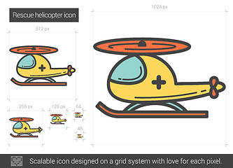 Image showing Rescue helicopter line icon.