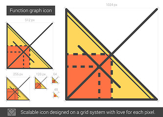 Image showing Function graph line icon.