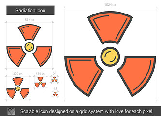 Image showing Radiation line icon.