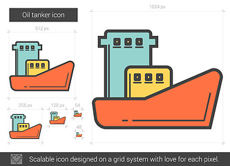 Image showing Oil tanker line icon.