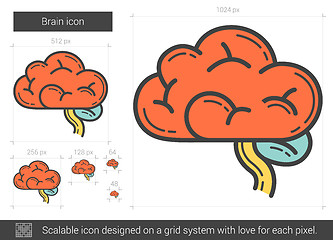 Image showing Brain line icon.