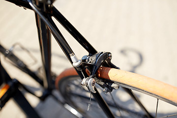 Image showing close up of fixed gear bicycle on street