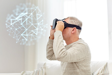 Image showing old man in virtual reality headset or 3d glasses