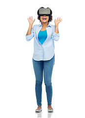 Image showing woman in virtual reality headset or 3d glasses