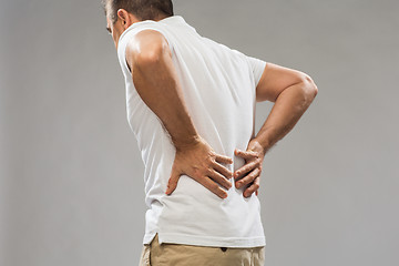 Image showing close up of man suffering from backache