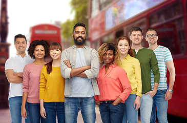 Image showing international group of happy people in london