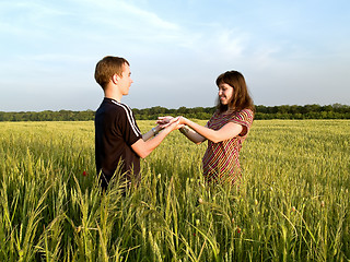 Image showing Young Couple in Field
